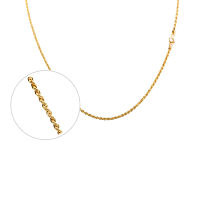 Cadena Turbillón Oro 18K 60 cm