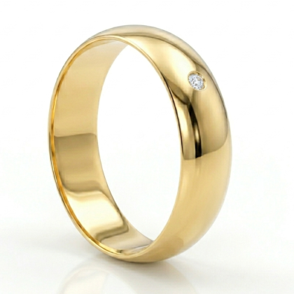 Anillo Compromiso Tradicional 3mm 1.5 gr. 18K + Circón 1mm
