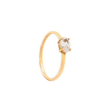 Anillo Solitario Ovalado Oro 18K