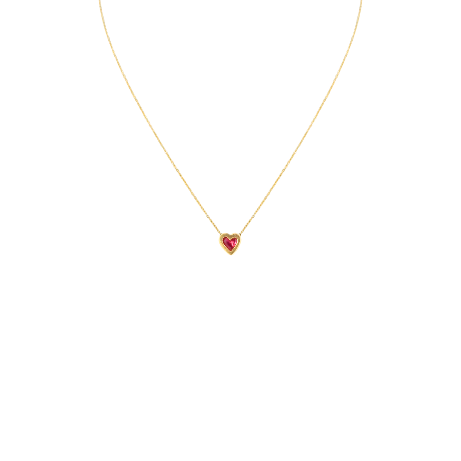 Collar Punto De Luz Corazón 18k