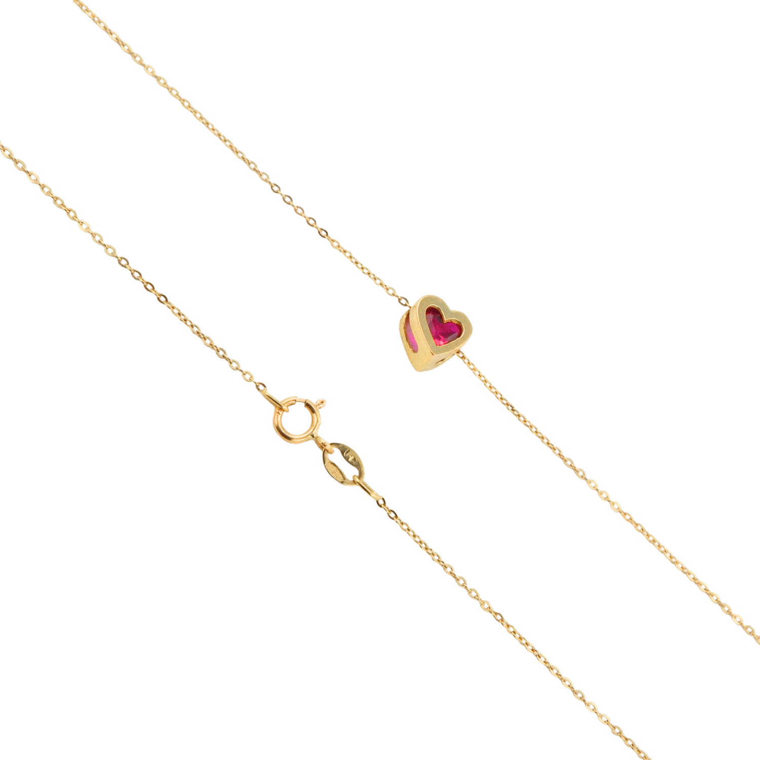 Collar Punto De Luz Corazón 18k - Imagen 2