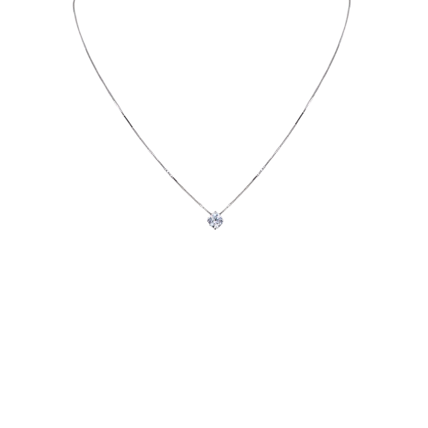 Collar Punto De Luz Oro Blanco 18K