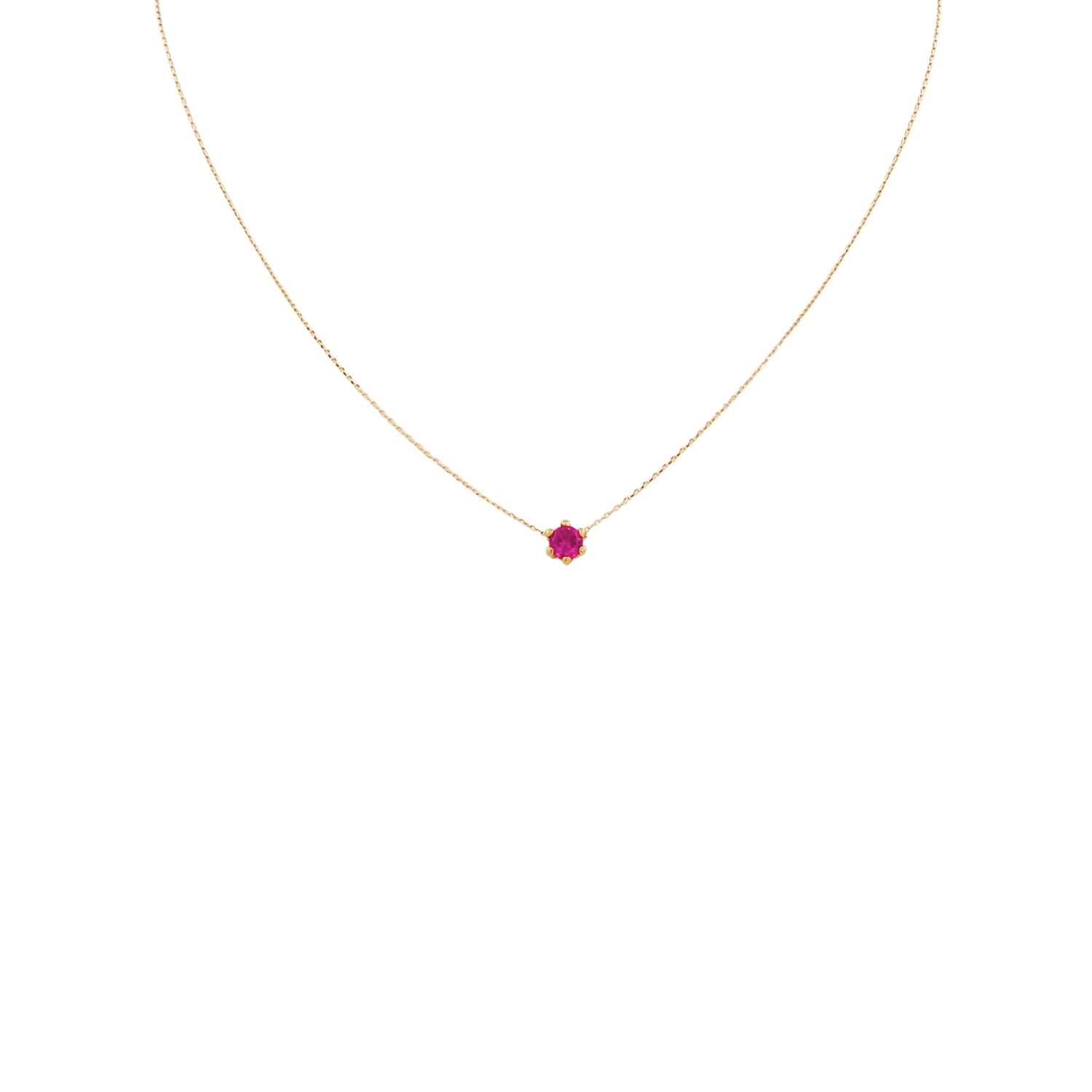 Collar Punto De Luz Rojo Oro 18K