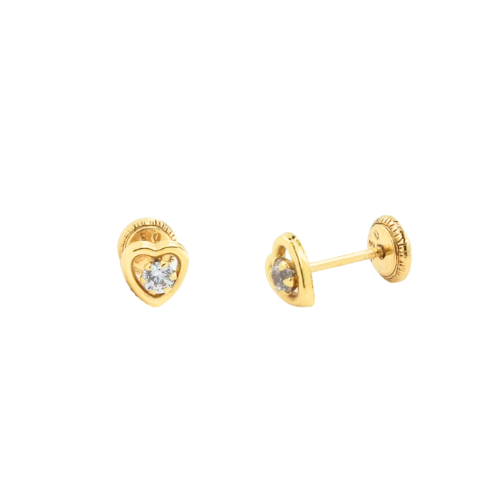 Aro Tope Corazón Circón Oro 18K