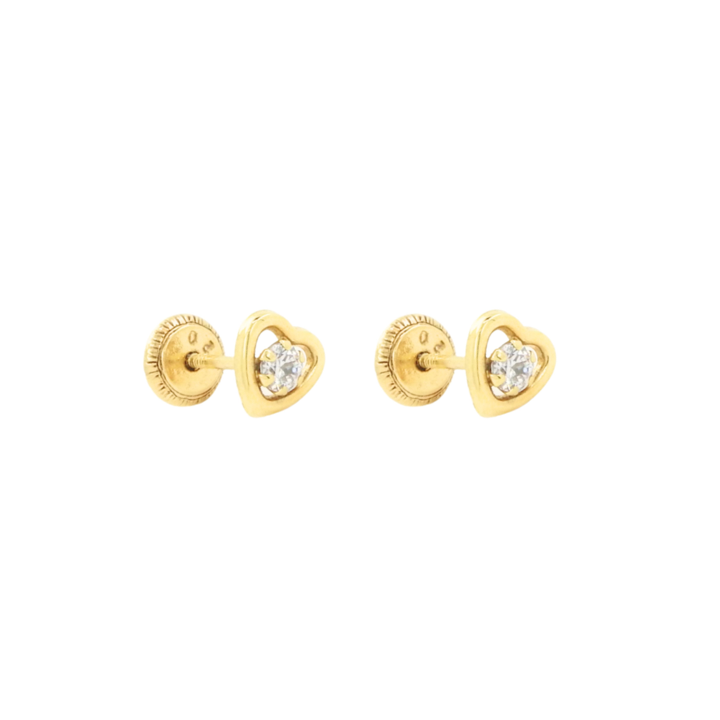 Aro Tope Corazón Circón Oro 18K - Imagen 2