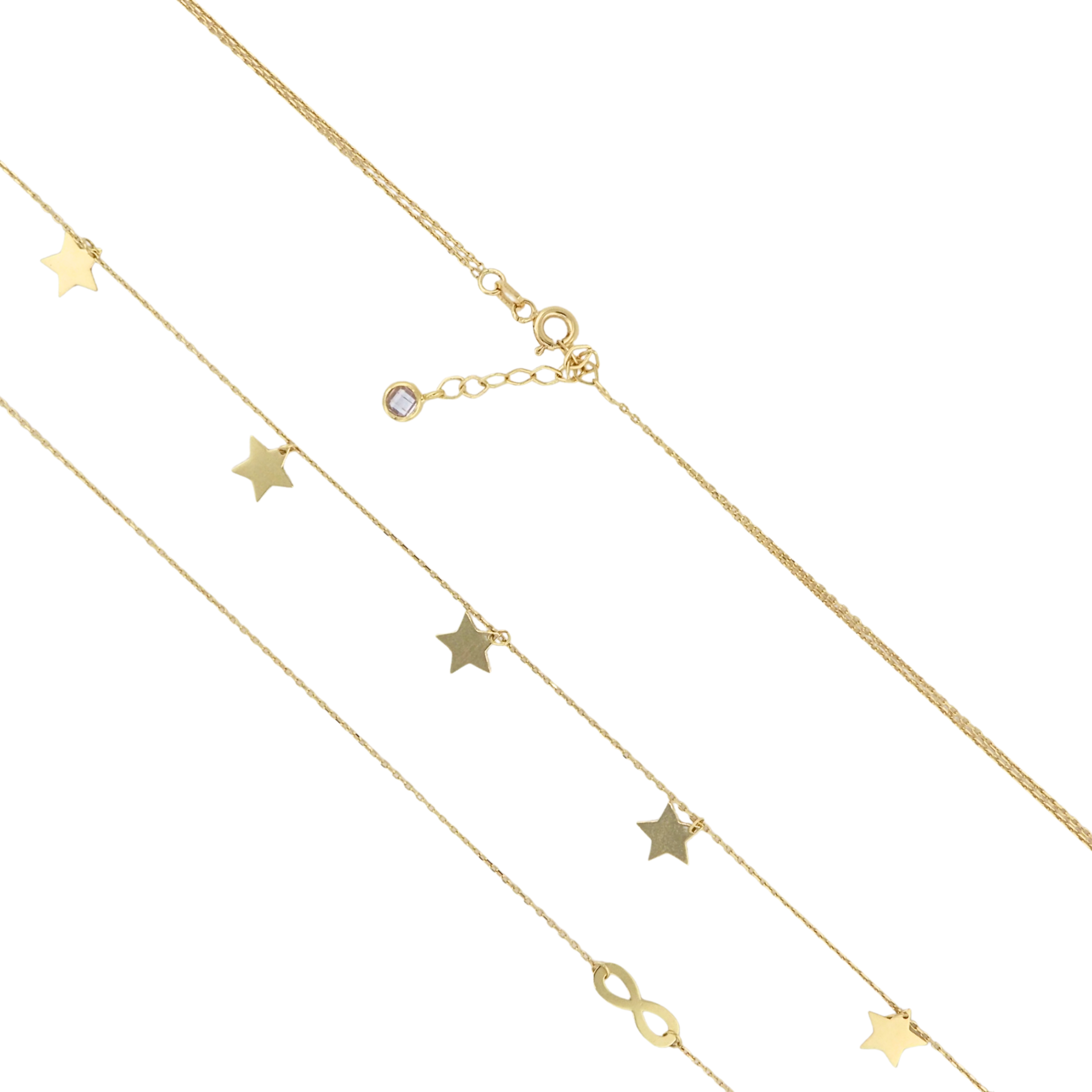 Collar Doble Estrellas Oro 18K - Imagen 3