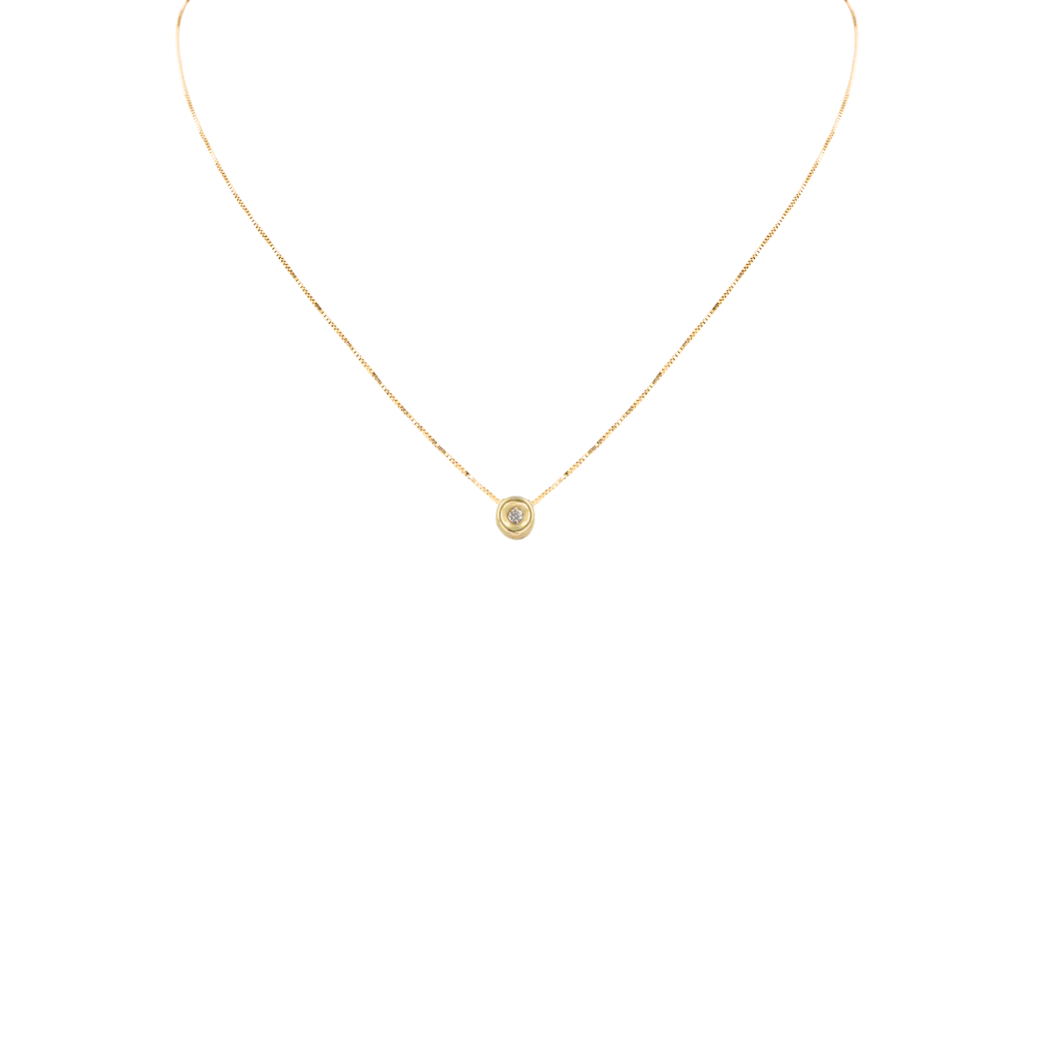 Collar Punto De Luz con Brillante Oro 18K
