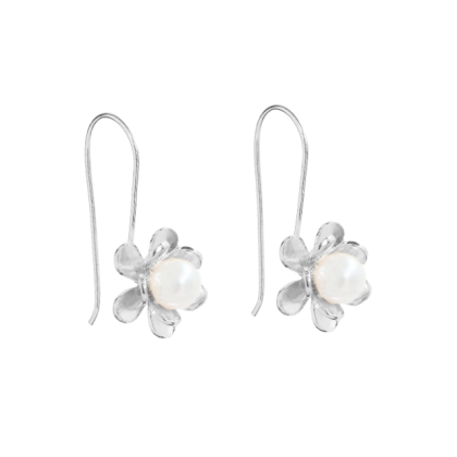 Aro Apegado Flor con Perla