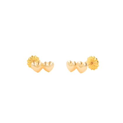 Aro Corazón Doble Oro 18K