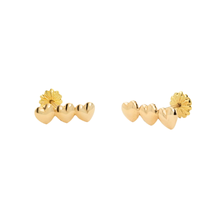 Aro Corazón Triple Oro 18K