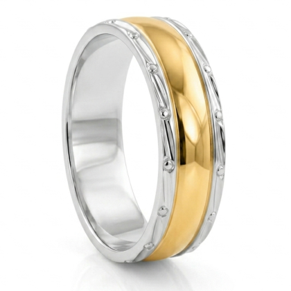 Anillo Compromiso N°2 Plata Con Lamina de Oro 18k