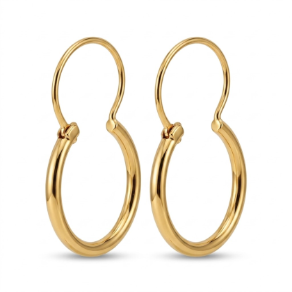 Argolla Bote Fina 14mm Oro 18K