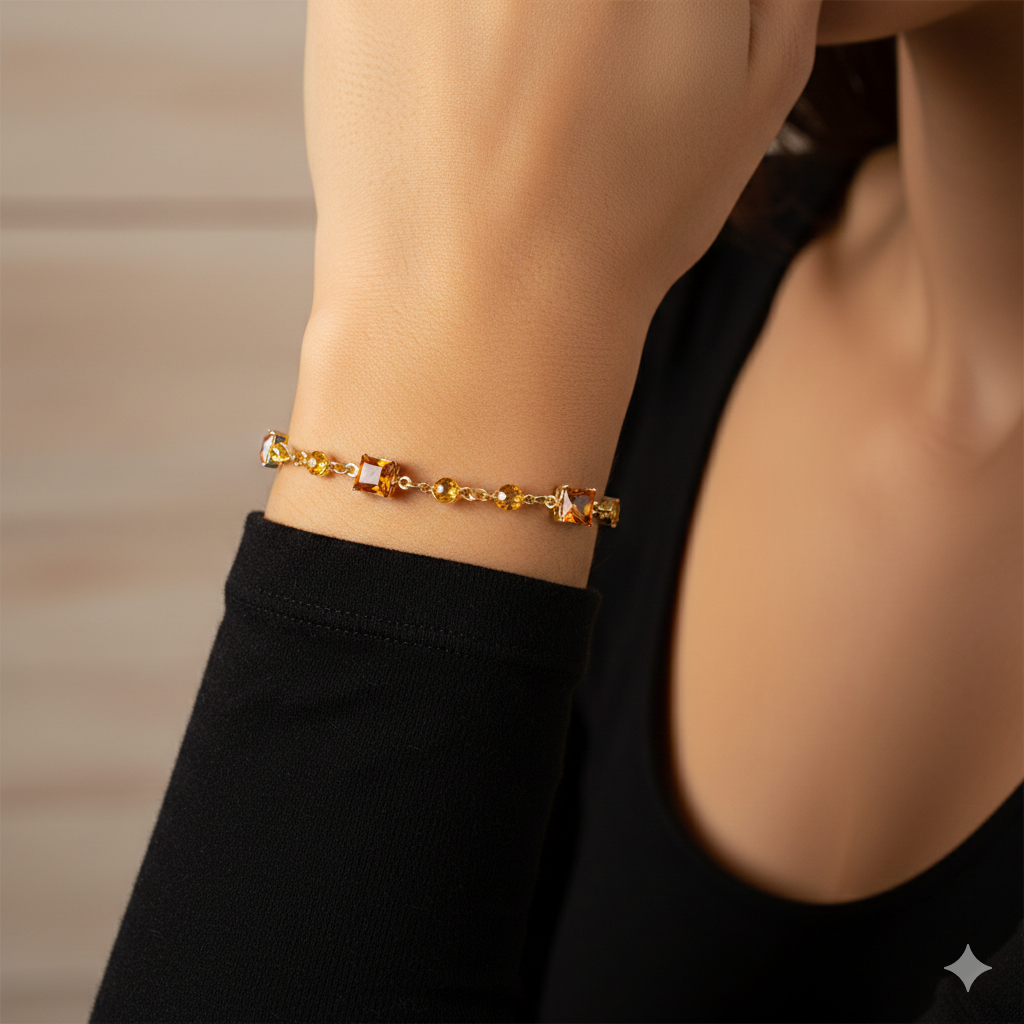 Pulsera Piedras Ámbar 17cm + alargue - Imagen 2