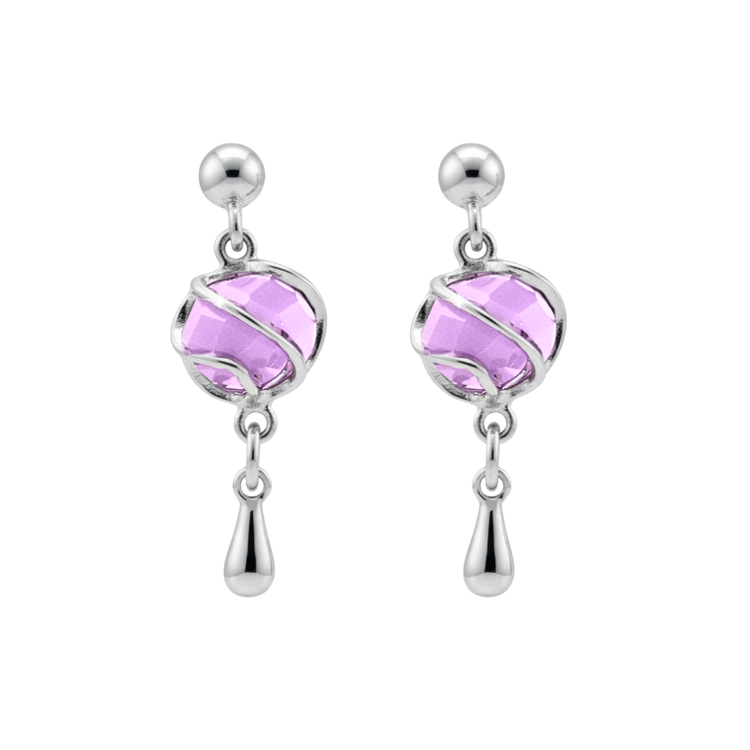 Aros Colgantes Rodio Rosado 7mm