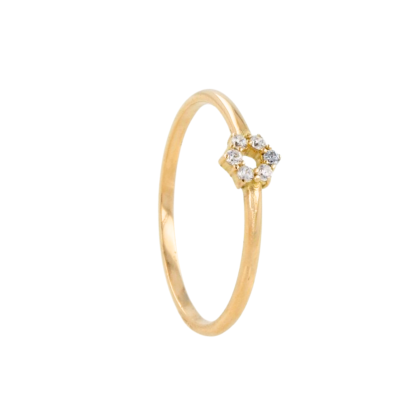 Anillo Flor Circones Oro 18K