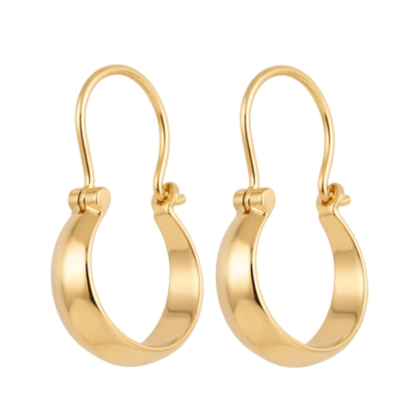 Argolla Bote Gruesa 12mm Oro 18K