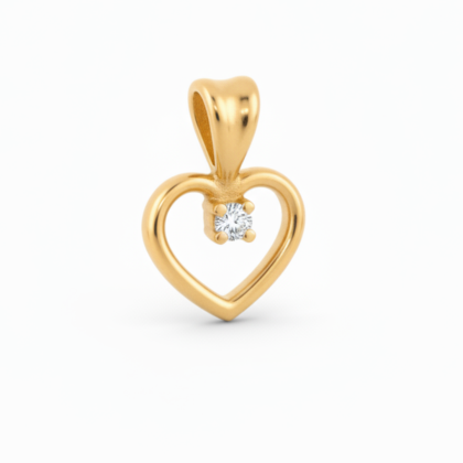 Colgante Corazón Circón Oro18K 13mm