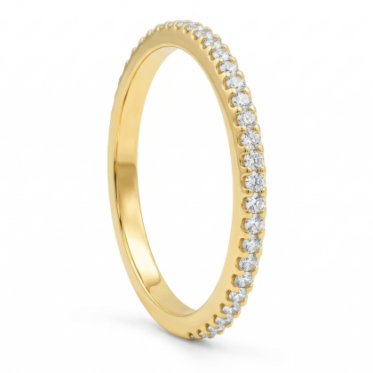 Anillo Cintillo Micro circón Oro 18K