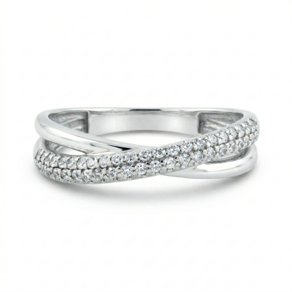 Anillo Enlazado Circones Oro Blanco