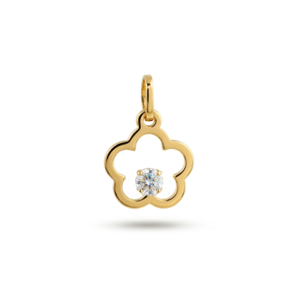 Colgante Flor Circón Oro18K