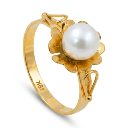 Anillo Perla Oro 18K