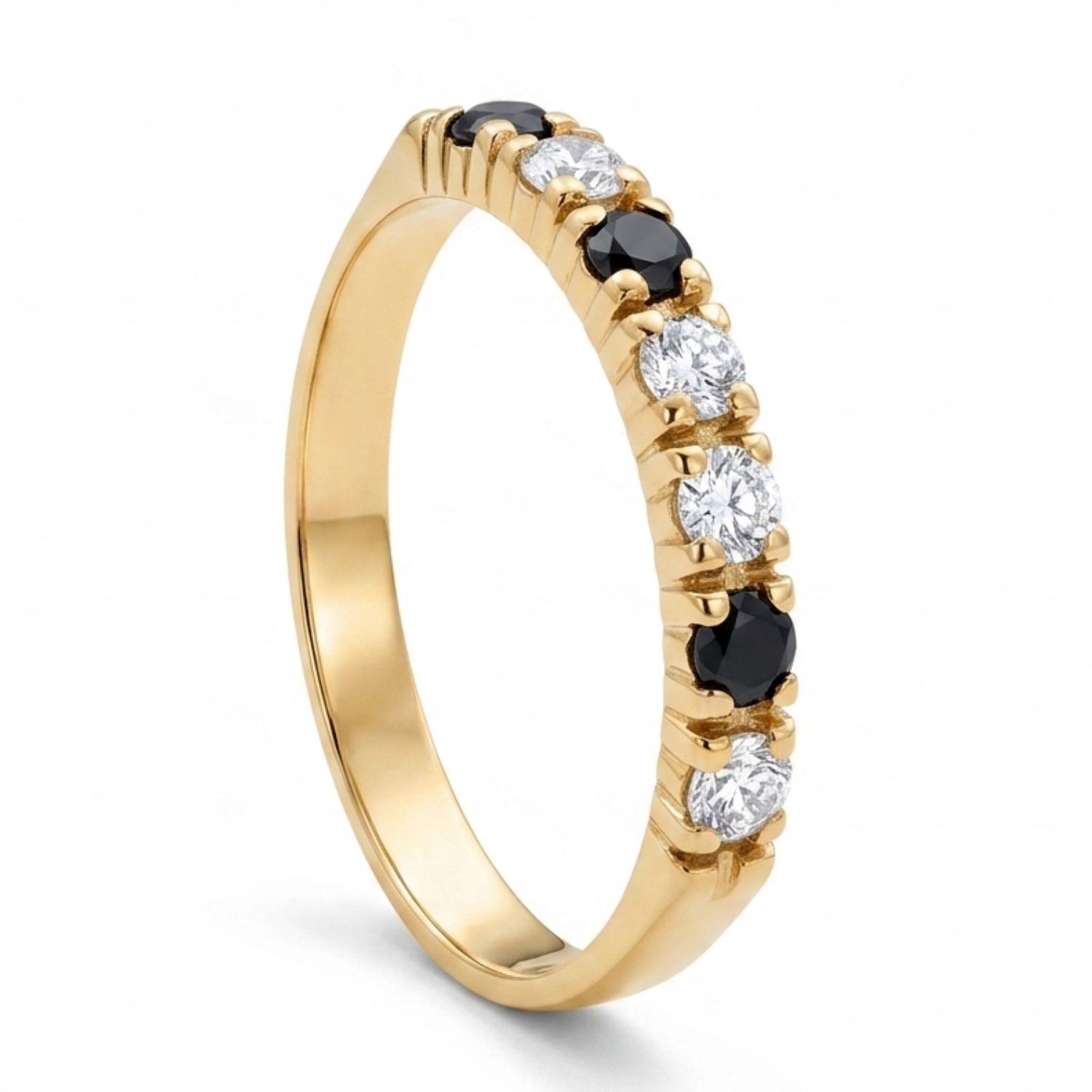 Anillo Cintillo con circones Oro 18K