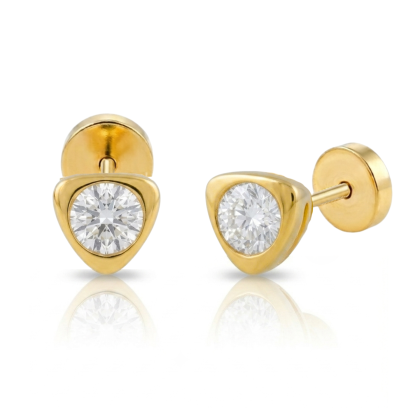Aro Abridor Tic Triangulo Circón Blanco Oro 18K