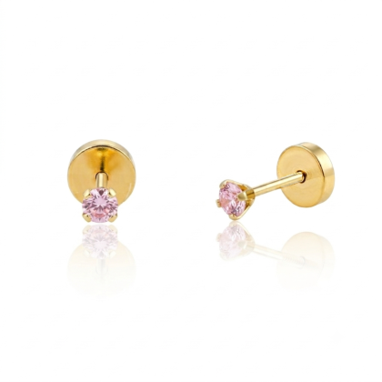 Aro Abridor Tic Circón Rosa Oro 18K