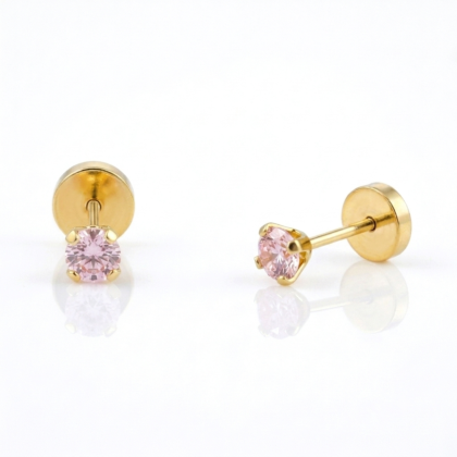 Aro Abridor Tic Circón Rosa Oro 18K