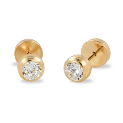 Aro Abridor Tic Circón Blanco Oro 18K