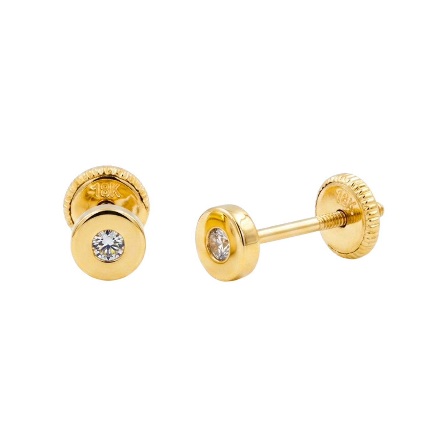 Aro Tope Redondo Circón Oro 18K