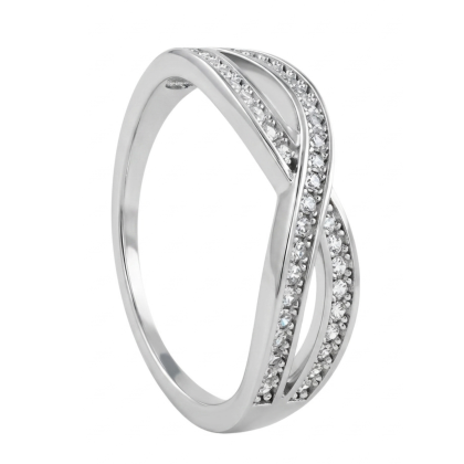 Anillo Cintillos Cruzados Rodinado