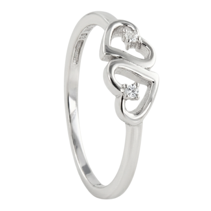 Anillo Doble Corazón Rodinado