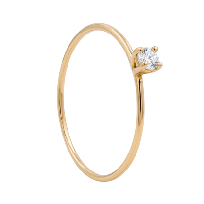 Anillo Solitario ultraliviano Oro 18K