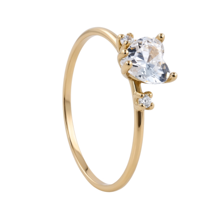 Anillo 3 Circón Oro 18K